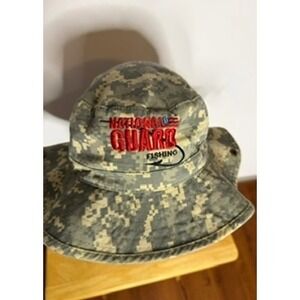 National Guard Fishing Boonie Camo Sun Bucket Hat Adjustable Strap
